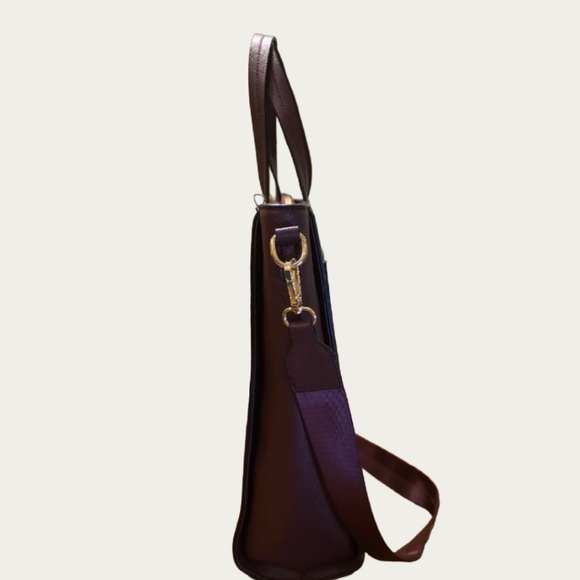 100th Anniversay London Fog Sophia Studded Tote Bag In Plum - Picture 6 of 17